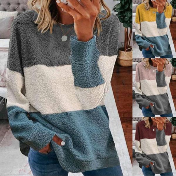 womens hoodies wool coat sweatshirts for streetwear color matching design o-neck long sleeve casual autumn winter pullovers, Black
womens hoodies wool coat sweatshirts for streetwear color matching design o-neck long sleeve casual autumn winter pullovers, Black