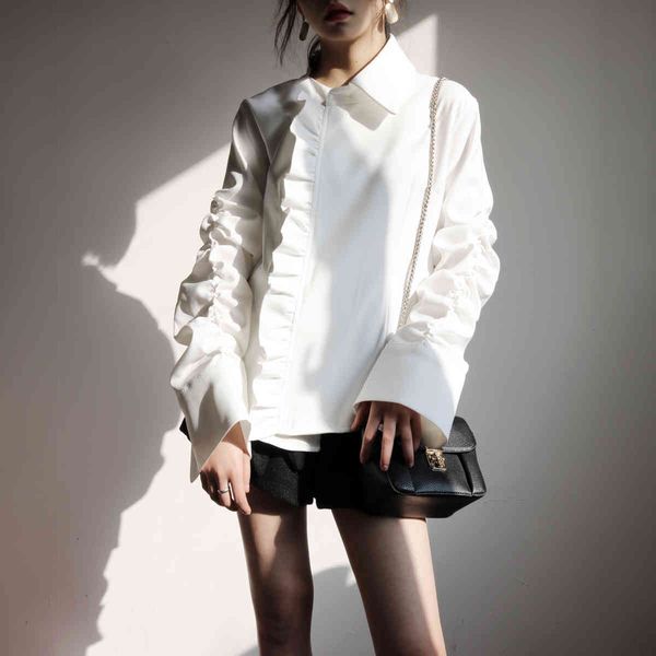 shirt female turn down collar white blouse elegant ladies fine trim ruffled shirts irregular solid plied a75
shirt female turn down collar white blouse elegant ladies fine trim ruffled shirts irregular solid plied a75