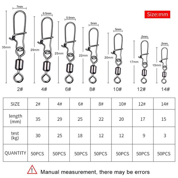 toio 50pcs pike fishing accessories connector pin bearing rolling swivel stainless steel snap fishhook lure swivels tackle hooks
toio 50pcs pike fishing accessories connector pin bearing rolling swivel stainless steel snap fishhook lure swivels tackle hooks