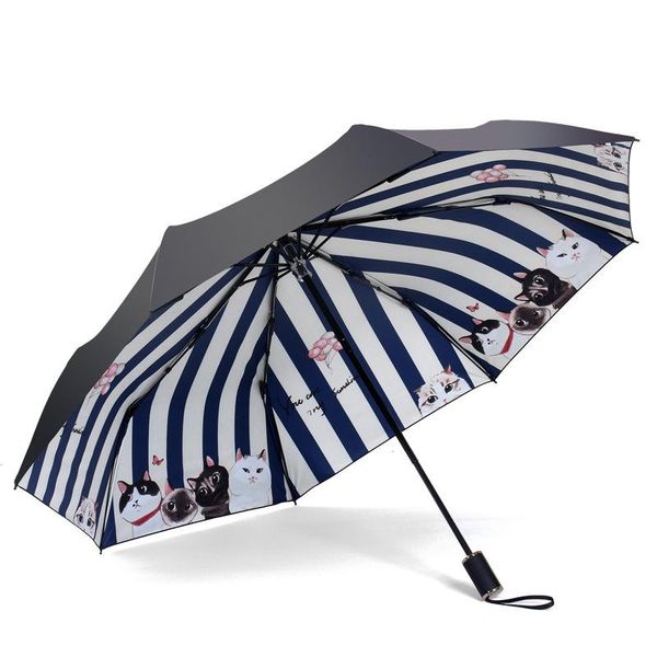 umbrellas fresh striped kitten three fold umbrella rain dual-use black plastic opaque sunshade sun
umbrellas fresh striped kitten three fold umbrella rain dual-use black plastic opaque sunshade sun