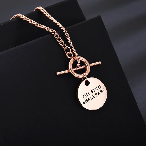 pendant necklaces fashion stainless steel necklace exaggerated round brand letter clavicle jewelry female, Silver
pendant necklaces fashion stainless steel necklace exaggerated round brand letter clavicle jewelry female, Silver