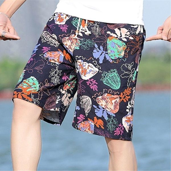 men's shorts 2021 summer korean flower printed casual pants men high street wild oversized elastic waist beach trousers, White;black
men's shorts 2021 summer korean flower printed casual pants men high street wild oversized elastic waist beach trousers, White;black