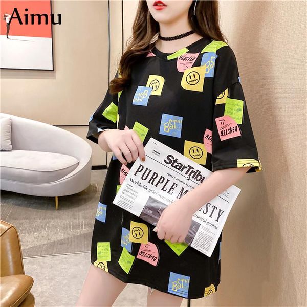 women aesthetic harajuku short sleeve t shirt 2021 summer o neck oversized t-shirt clothing printing long shirts women's, White
women aesthetic harajuku short sleeve t shirt 2021 summer o neck oversized t-shirt clothing printing long shirts women's, White
