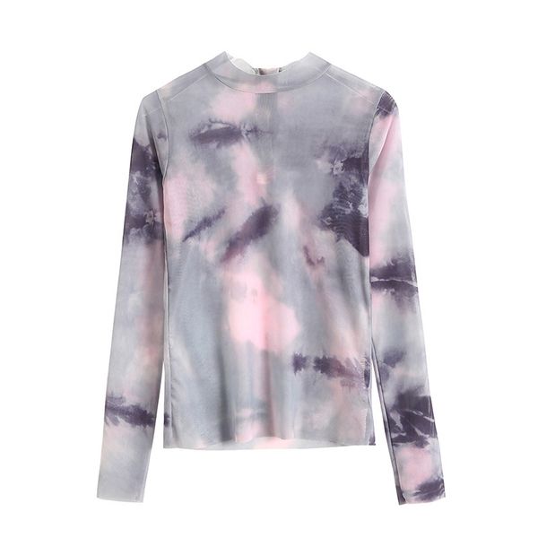fashion women's fashion perspective tie dyed back neck zipper mesh shirt, White;black
fashion women's fashion perspective tie dyed back neck zipper mesh shirt, White;black