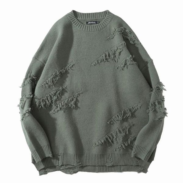 men's sweaters hip hop solid color streetwear sweater men knitwear harajuku autumn vintage ripped couple oversize pullover unisex, White;black
men's sweaters hip hop solid color streetwear sweater men knitwear harajuku autumn vintage ripped couple oversize pullover unisex, White;black