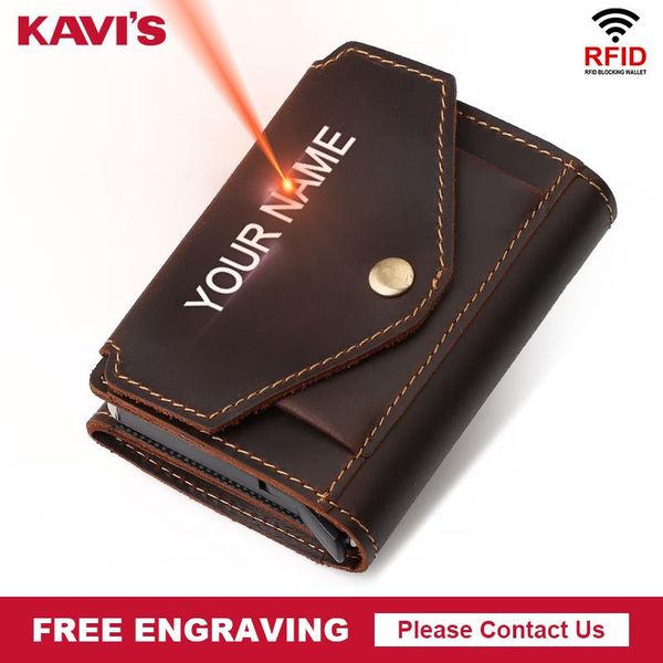 card holders kavis mini holder wallet men women rfid vintage aluminium bag crazy horse leather bank cardholder case engraving, Brown;gray
card holders kavis mini holder wallet men women rfid vintage aluminium bag crazy horse leather bank cardholder case engraving, Brown;gray