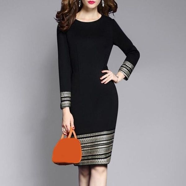 casual dresses women temperament dress round neck elegant stitching fashion knee girl party, Black;gray
casual dresses women temperament dress round neck elegant stitching fashion knee girl party, Black;gray