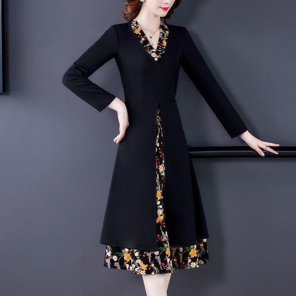 loose dress women floral fake two-piece plus size women's clothing autumn winter style dresses for vestido de mujer casual, Black;gray
loose dress women floral fake two-piece plus size women's clothing autumn winter style dresses for vestido de mujer casual, Black;gray