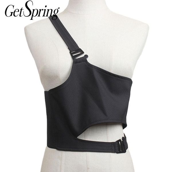 women's tanks & camis getspring women tank asymmetric one shoulder waistcoat slant black stitching summer all match tankcrop 20, White
women's tanks & camis getspring women tank asymmetric one shoulder waistcoat slant black stitching summer all match tankcrop 20, White