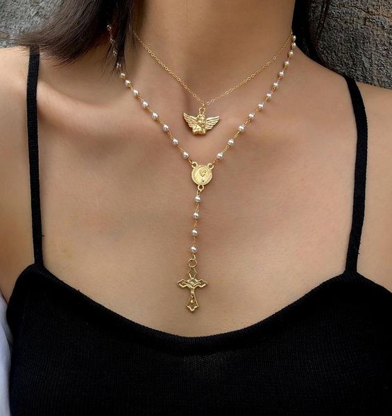 pendant necklaces decopunk 2021 long tassel cross jesus virgin mary rosary pearl beads necklace women catholic christian religious, Silver
pendant necklaces decopunk 2021 long tassel cross jesus virgin mary rosary pearl beads necklace women catholic christian religious, Silver