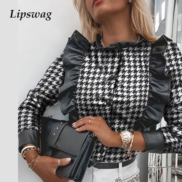 new elegant pu leather black shirt blouse women o-neck button ruffle shirts casual autumn winter female long sleeve blusas, White
new elegant pu leather black shirt blouse women o-neck button ruffle shirts casual autumn winter female long sleeve blusas, White