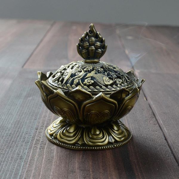 fragrance lamps chinese buddha alloy incense burner lotus flower holder handmade censer for buddhist home office decoration accessories
fragrance lamps chinese buddha alloy incense burner lotus flower holder handmade censer for buddhist home office decoration accessories