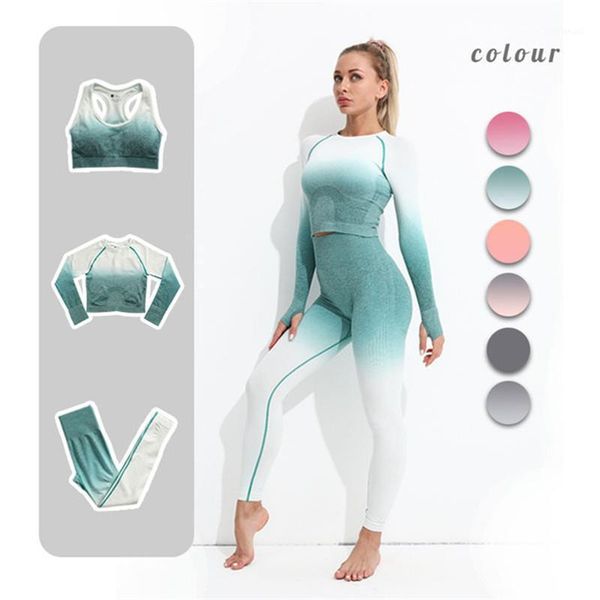 yoga outfit women ombre gym set women's sportswear seamless leggings long sleeve shirt crop sport bra fitness workout training suit
yoga outfit women ombre gym set women's sportswear seamless leggings long sleeve shirt crop sport bra fitness workout training suit