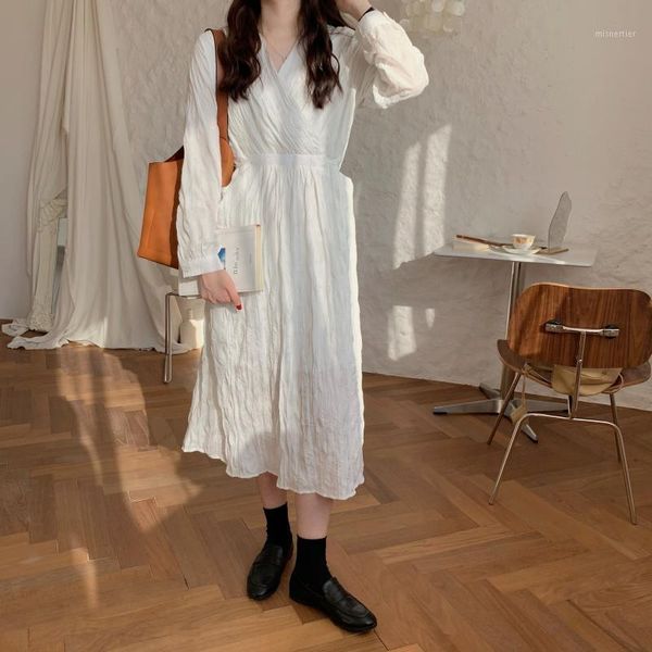 korean style 2021 vintage pleated v-neck high waist long dress women full length slim casual part dresses plus size, Black;gray
korean style 2021 vintage pleated v-neck high waist long dress women full length slim casual part dresses plus size, Black;gray