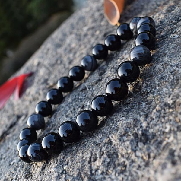 charm bracelets 8mm black striped agates women men handmade natural stone beads bracelet biker meditation jewelry pulsera, Golden;silver
charm bracelets 8mm black striped agates women men handmade natural stone beads bracelet biker meditation jewelry pulsera, Golden;silver