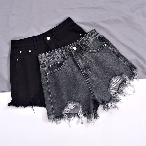 women's shorts high waist grey denim summer 2021 no velvet korean loose hole chic wide leg pants super, White;black
women's shorts high waist grey denim summer 2021 no velvet korean loose hole chic wide leg pants super, White;black