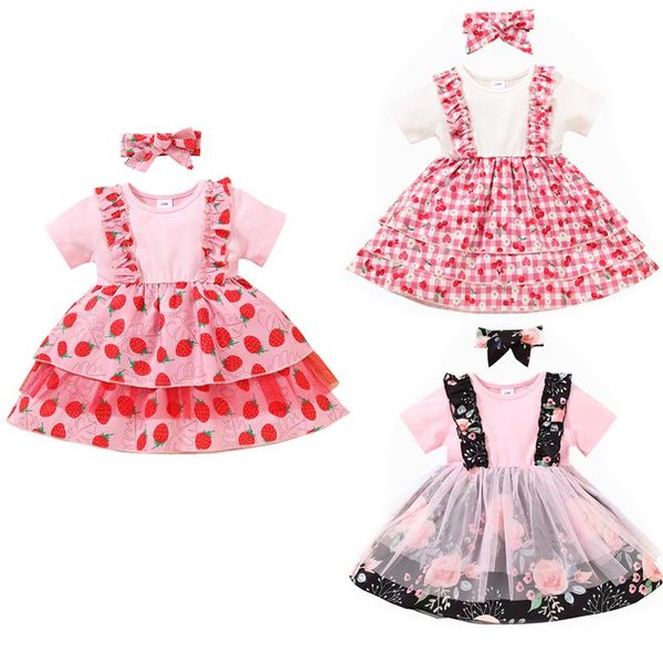 2pcs baby toddler girl princess dress floral/fruit printed short sleeve patchwork dress+hair band clothes set girl's dresses, Red;yellow
2pcs baby toddler girl princess dress floral/fruit printed short sleeve patchwork dress+hair band clothes set girl's dresses, Red;yellow