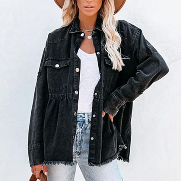 women's jackets 2021 fashion denim jacket coat for women lapel long sleeve single-breasted blouse female pockets outerwear chic black t, Black;brown
women's jackets 2021 fashion denim jacket coat for women lapel long sleeve single-breasted blouse female pockets outerwear chic black t, Black;brown
