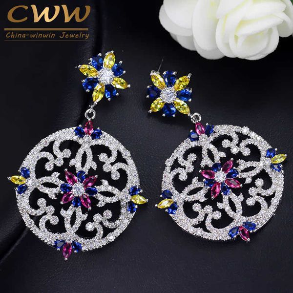 est vintage women wedding party jewelry cubic zirconia big round drop colorful earrings cz182 210714, Silver
est vintage women wedding party jewelry cubic zirconia big round drop colorful earrings cz182 210714, Silver