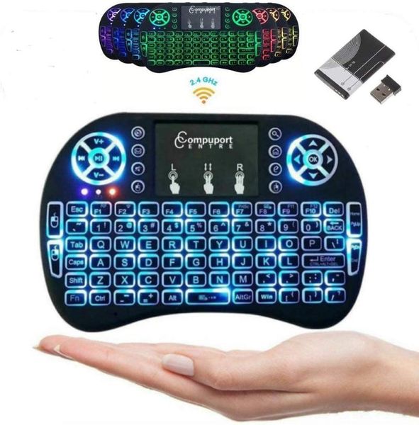 keyboards 7 color backlit i8 mini wireless keyboard 2.4ghz english russian 3 colour air mouse with touchpad remote control android tv box
keyboards 7 color backlit i8 mini wireless keyboard 2.4ghz english russian 3 colour air mouse with touchpad remote control android tv box