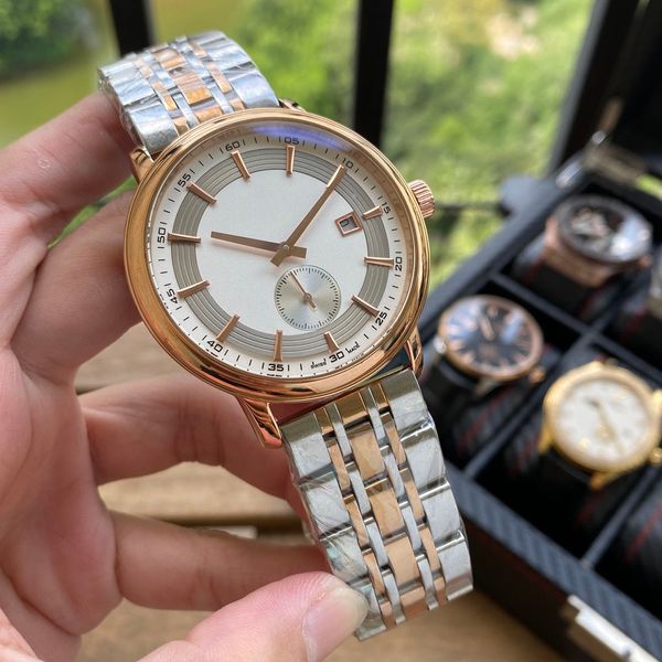 men's business watch 316l stainless steel strap mechanical movement mineral mirror diameter 40mm thickness 12mm, Slivery;brown
men's business watch 316l stainless steel strap mechanical movement mineral mirror diameter 40mm thickness 12mm, Slivery;brown