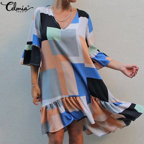 party dresses celmia women ruffles dress 2021 summer casual half sleeve mid-calf sundress patchwork loose irregular shirt vestidos plus size, White;black
party dresses celmia women ruffles dress 2021 summer casual half sleeve mid-calf sundress patchwork loose irregular shirt vestidos plus size, White;black