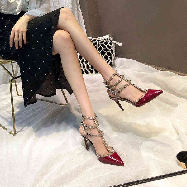 women's shoes in the autumn of 2022, pointed rivet high heels, women's thin one-line buckle sandals, liuding wedding shoes, medium, Black
women's shoes in the autumn of 2022, pointed rivet high heels, women's thin one-line buckle sandals, liuding wedding shoes, medium, Black
