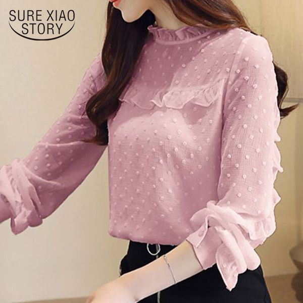 womens and blouses ladies white long sleeve shirts chiffon blouse ruffles solid stand pink korean clothes 8055 50 210415
womens and blouses ladies white long sleeve shirts chiffon blouse ruffles solid stand pink korean clothes 8055 50 210415