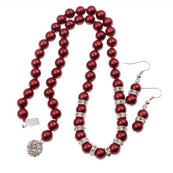 earrings & necklace 9 colors jewelry set for women 8mm simulated pearl beads glass shell pearls chain statement pendant earring sets b126, Silver
earrings & necklace 9 colors jewelry set for women 8mm simulated pearl beads glass shell pearls chain statement pendant earring sets b126, Silver