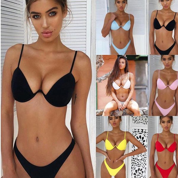 women's swimwear bathing suit women bikini set push up padded bra biquini beach monokini thong swimsuit brazilian beachwear 2pcs, White;black
women's swimwear bathing suit women bikini set push up padded bra biquini beach monokini thong swimsuit brazilian beachwear 2pcs, White;black