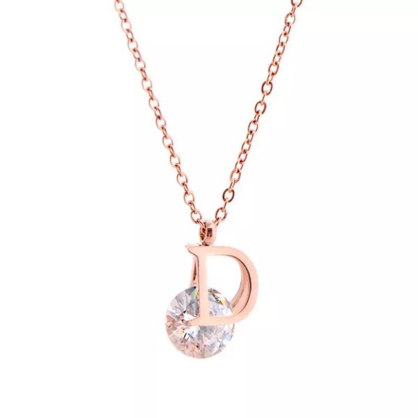 letter d crystal rose gold pendant necklace stainless steel high polished for women wedding jewelry necklaces, Silver
letter d crystal rose gold pendant necklace stainless steel high polished for women wedding jewelry necklaces, Silver