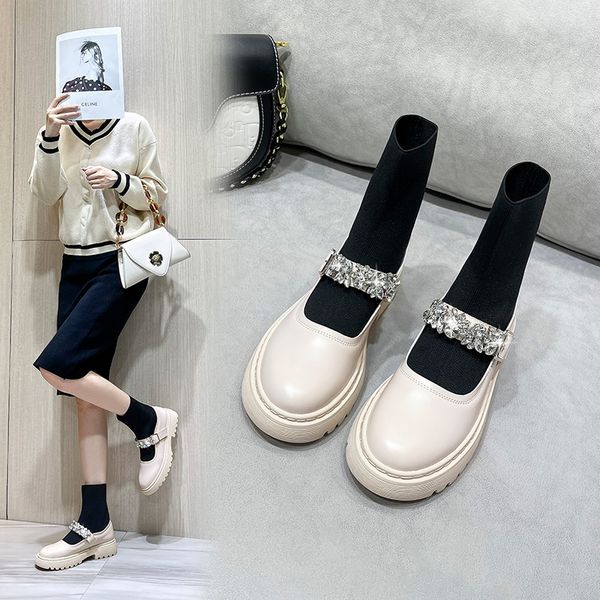 spring and autumn new martin boots, round toe rubber platform short women's shoes, diamond buckle sparkling decoration beautiful britis, Black
spring and autumn new martin boots, round toe rubber platform short women's shoes, diamond buckle sparkling decoration beautiful britis, Black