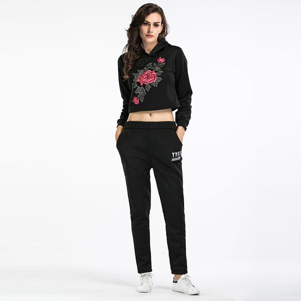 chinese style flower embroidery sports suit long sleeve short sweater pants two-piece set casual regular hooded two piece outfit 210507, White
chinese style flower embroidery sports suit long sleeve short sweater pants two-piece set casual regular hooded two piece outfit 210507, White