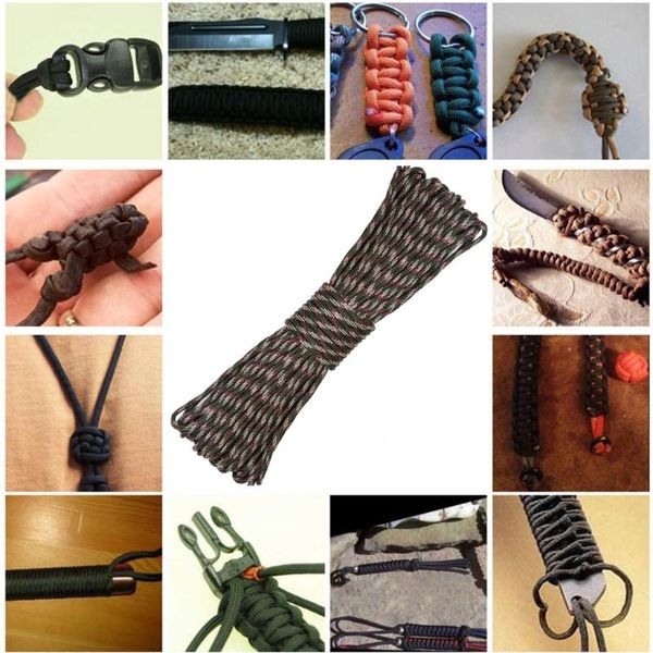 Image of 7.5/15.5/31/100 metersype 650lb dia. 4mm paracord safety climbing rope for jungle survival clothesline wristband bracelet cords, slings and