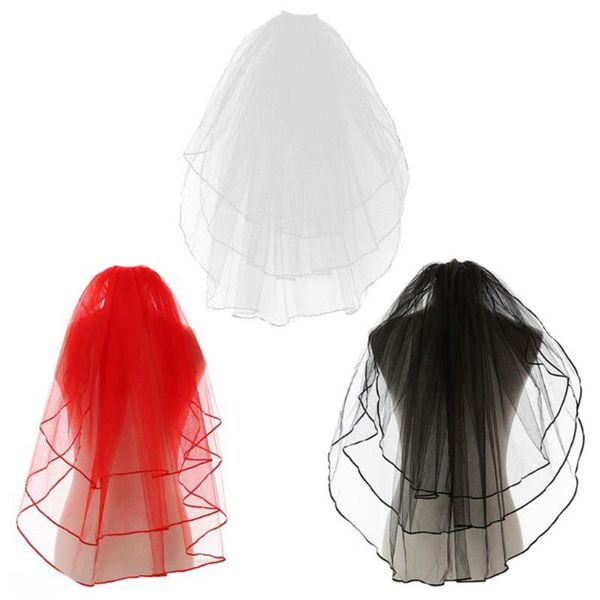 bridal veils veil with comb ribbon edge hair accessories for brides 3-tier elbow length sheer tulle wedding, Black
bridal veils veil with comb ribbon edge hair accessories for brides 3-tier elbow length sheer tulle wedding, Black