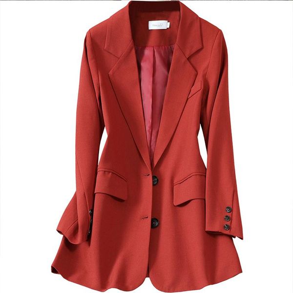 autumn women's jackets high-quality temperament single-breasted female mid-length blazer fashion ladies coat suits & blazers, White;black
autumn women's jackets high-quality temperament single-breasted female mid-length blazer fashion ladies coat suits & blazers, White;black