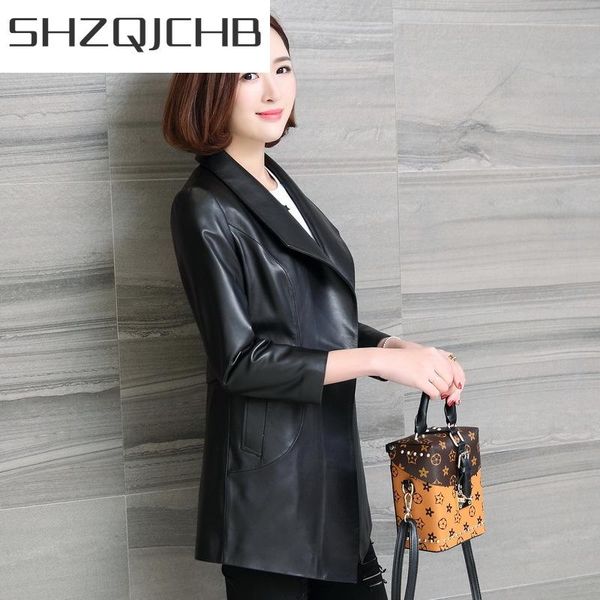 women's leather & faux shzq genuine montone jacket women real natural sheepskin coats female outwear plus size spring autumn clothes lw, Black
women's leather & faux shzq genuine montone jacket women real natural sheepskin coats female outwear plus size spring autumn clothes lw, Black