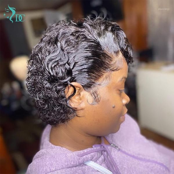pixie cut wig human hair wigs short curly bob preplucked 180% density 13x1 lace part t remy1, Black;brown
pixie cut wig human hair wigs short curly bob preplucked 180% density 13x1 lace part t remy1, Black;brown