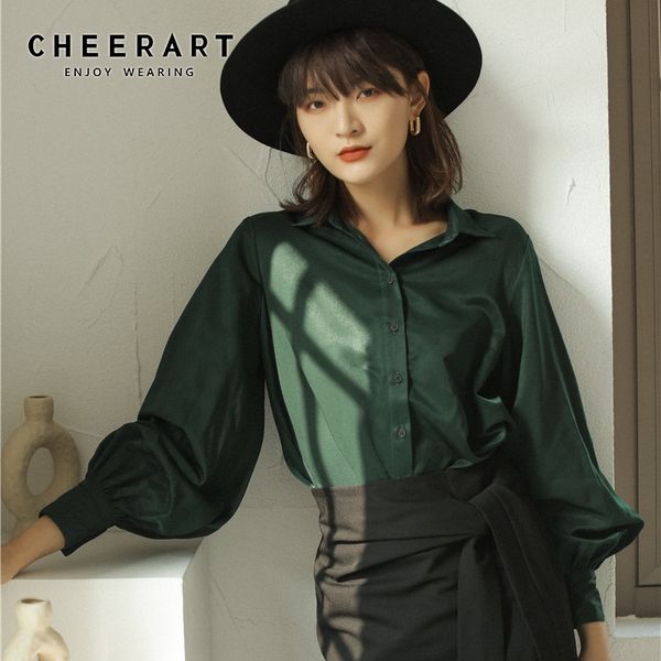 fall women green lantern sleeve blouse button up collar long shirt casual autumn ladies 210427, White
fall women green lantern sleeve blouse button up collar long shirt casual autumn ladies 210427, White