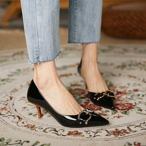 korean spring sandals shallow 175-1 single shoes women's french thick and thin heels work qunw, Black
korean spring sandals shallow 175-1 single shoes women's french thick and thin heels work qunw, Black