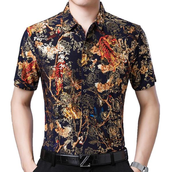 men's casual shirts 2021 fashion summer short sleeve mens clothing hawaiian gold bronzing print shirt for men streetwear dress 1007, White;black
men's casual shirts 2021 fashion summer short sleeve mens clothing hawaiian gold bronzing print shirt for men streetwear dress 1007, White;black