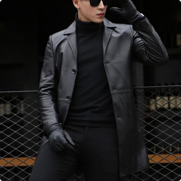 men's leather & faux autumn arrival mens sheepskin genium jackets slim fit male long coat jaqueta de couro masculino genuino solid, Black
men's leather & faux autumn arrival mens sheepskin genium jackets slim fit male long coat jaqueta de couro masculino genuino solid, Black