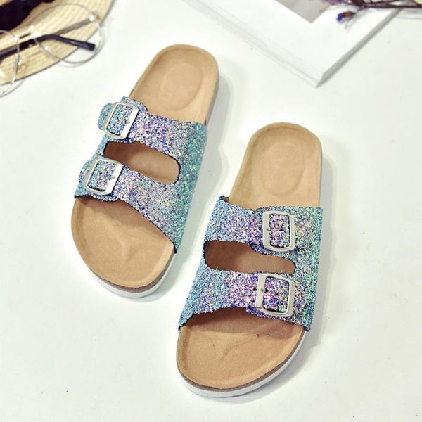 gradient bling two band cork shoes woman summer mixed color beach slippers girls glitter buckle belt flip flops zapatillas mujer, Black
gradient bling two band cork shoes woman summer mixed color beach slippers girls glitter buckle belt flip flops zapatillas mujer, Black