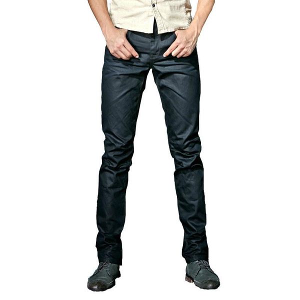 men`s coated jeans korean fashion cool waxed waxing slim fit biker denim pants men's, Blue
men`s coated jeans korean fashion cool waxed waxing slim fit biker denim pants men's, Blue