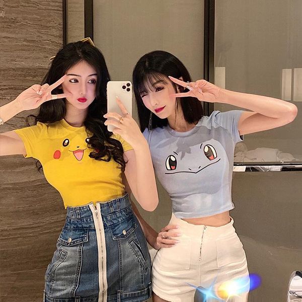 summer funny cute short sleeve t-shirt women's wear girls cartoon tight girlfriends, White
summer funny cute short sleeve t-shirt women's wear girls cartoon tight girlfriends, White