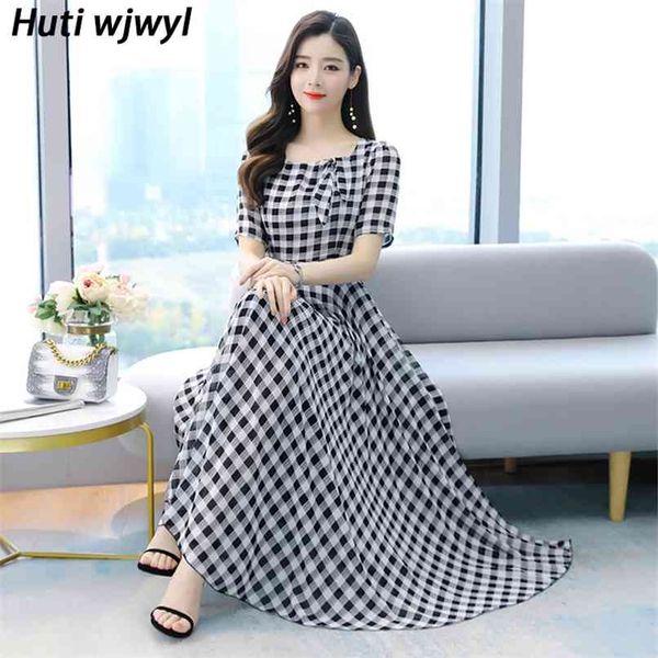 summer boho beach red plaid print chiffon maxi dress vintage 4xl plus size short sleeve women elegant party vestidos 210528, Black;gray
summer boho beach red plaid print chiffon maxi dress vintage 4xl plus size short sleeve women elegant party vestidos 210528, Black;gray