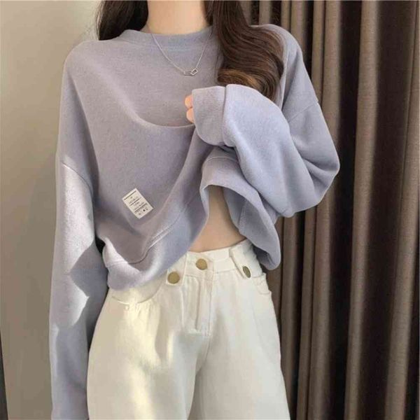 early autumn red street oversize short sweet cool sweater women's thin trendy version, Black
early autumn red street oversize short sweet cool sweater women's thin trendy version, Black