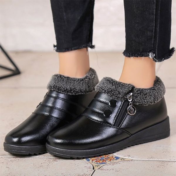 boots women winter short plush warm snow woman zipper faux pu leather waterproof platform female shoes ladies flat mother 18po, Black
boots women winter short plush warm snow woman zipper faux pu leather waterproof platform female shoes ladies flat mother 18po, Black