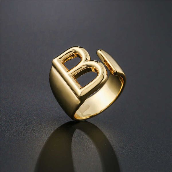 hollow a-z letter gold color metal adjustable opening ring initials name alphabet female party chunky wide trendy jewelry, Silver
hollow a-z letter gold color metal adjustable opening ring initials name alphabet female party chunky wide trendy jewelry, Silver