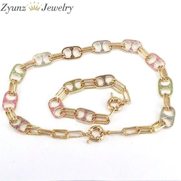 earrings & necklace 3pcs, geometric chains colorful zircon cz connector beads link chain bracelet women rock punk fashion jewelry, Silver
earrings & necklace 3pcs, geometric chains colorful zircon cz connector beads link chain bracelet women rock punk fashion jewelry, Silver